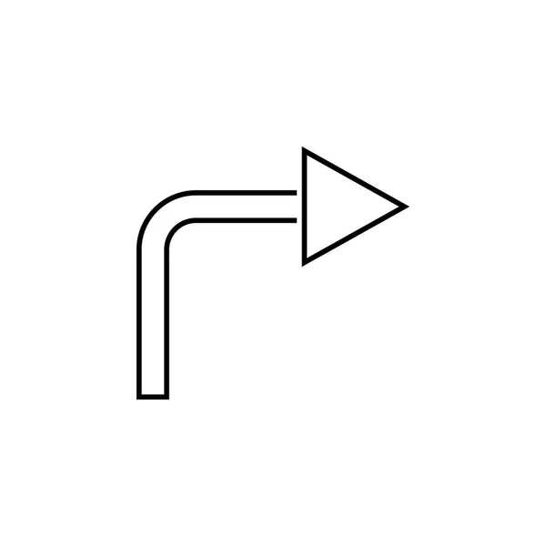 Flecha Gire Derecha Icono Icono Línea Delgada Para Diseño Desarrollo — Archivo Imágenes Vectoriales