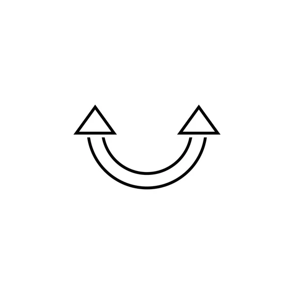 yarım daire okları simge. Web sitesi tasarımı ve geliştirme, uygulama geliştirme için ince çizgi simgesi. Beyaz arka plan üzerinde sigorta primi simgesi