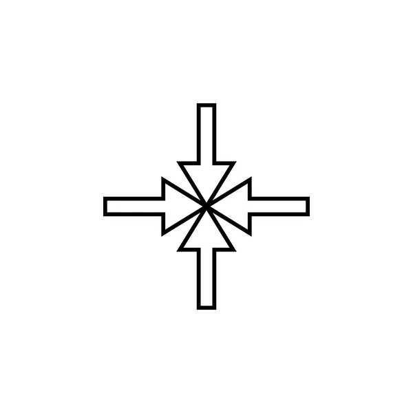 Flèches Pointant Vers Icône Centrale Icône Ligne Mince Pour Conception — Image vectorielle