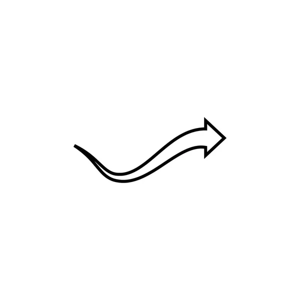 Wavy Arrow Icon Thin Line Icon Website Design Development App — Stock Vector