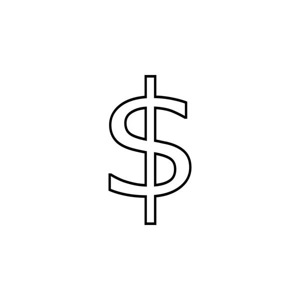 Ikona Znak Dolara Cienka Linia Ikona Projektowanie Stron Internetowych Rozwój — Wektor stockowy