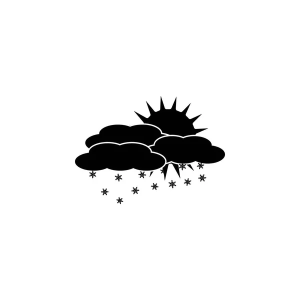 Nuage Neige Avec Icône Soleil Élément Icône Météo Design Graphique — Image vectorielle