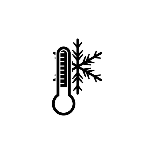 Fiocco Neve Icona Del Termometro Elemento Icona Meteo Design Grafico — Vettoriale Stock