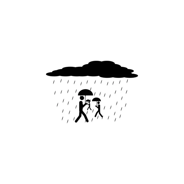 雨中的人图标 天气元素图标 优质的平面设计 标志和符号收集图标的网站 网页设计 移动应用程序在白色背景 — 图库矢量图片