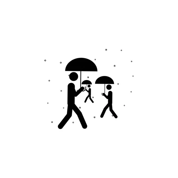 People Umbrellas Icon Element Weather Icon Premium Quality Graphic Design — Stock Vector