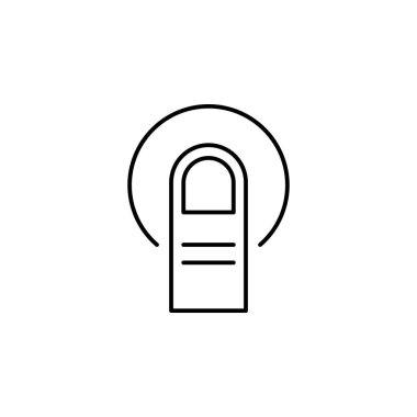 parmak, jest, el, bir, dokunun anahat simgesi. Web sitesi, web tasarım için basit simge unsuru. Tasarım ve geliştirme beyaz arka plan üzerinde beyaz arka plan üzerinde işaret ve sembolleri toplama simgesi