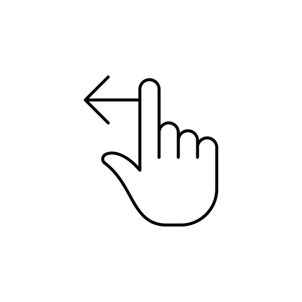 Vinger Gebaar Hand Links Één Vegen Overzicht Pictogram Element Van — Stockvector