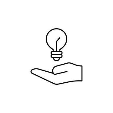 Yukarı fikir anahat simgesi tutan el. Web siteleri, web tasarım, tasarım ve geliştirme beyaz arka plan üzerinde beyaz arka plan üzerinde mobil uygulama işaret ve sembolleri toplama simgesi için basit simge unsuru