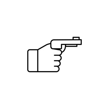 Yukarı silah anahat simgesi tutan el. Web siteleri, web tasarım, tasarım ve geliştirme beyaz arka plan üzerinde beyaz arka plan üzerinde mobil uygulama işaret ve sembolleri toplama simgesi için basit simge unsuru