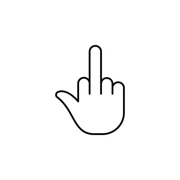 Mittelfinger Finger Geste Hand Hinein Größe Ändern Ein Umrisssymbol Element — Stockvektor