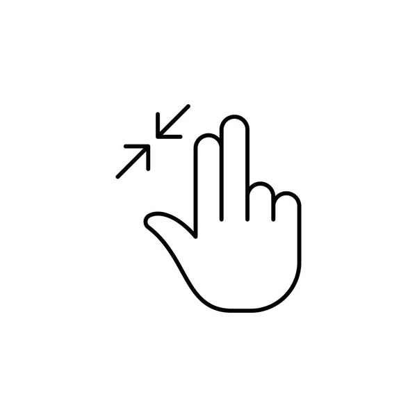 Finger Gesture Hold One Tap Outline Icon Elemento Icona Semplice — Vettoriale Stock