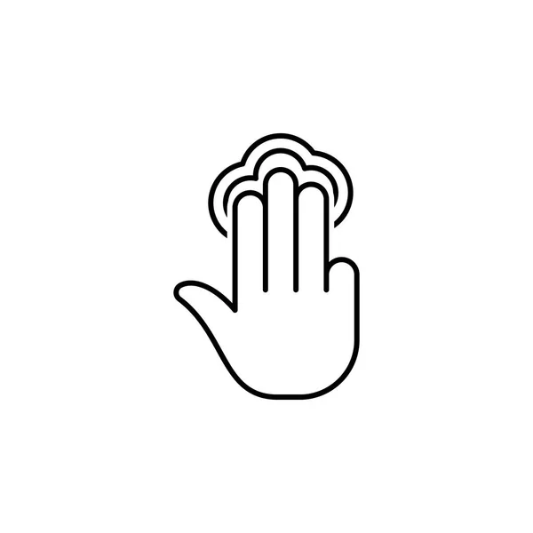 Vinger Gebaar Hand Links Vegen Twee Overzicht Pictogram Element Van — Stockvector