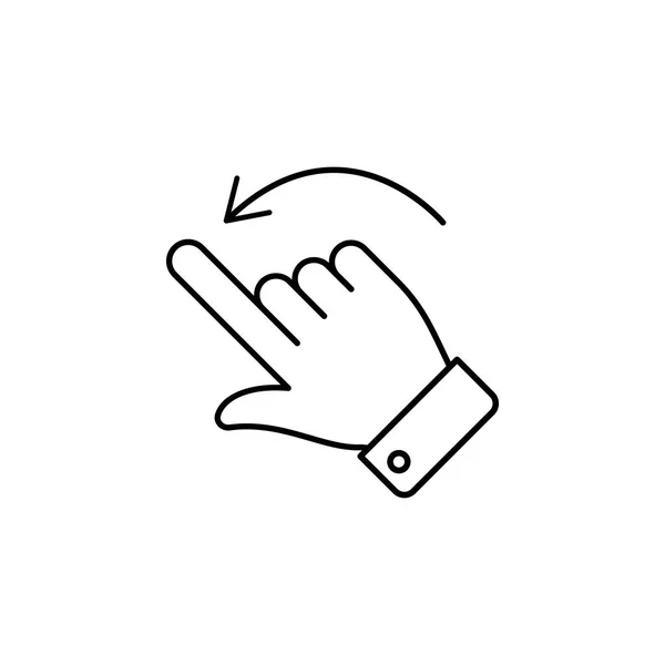 Finger Geste Hand Bewegung Links Rechts Umrisssymbol Streichen Element Des — Stockvektor