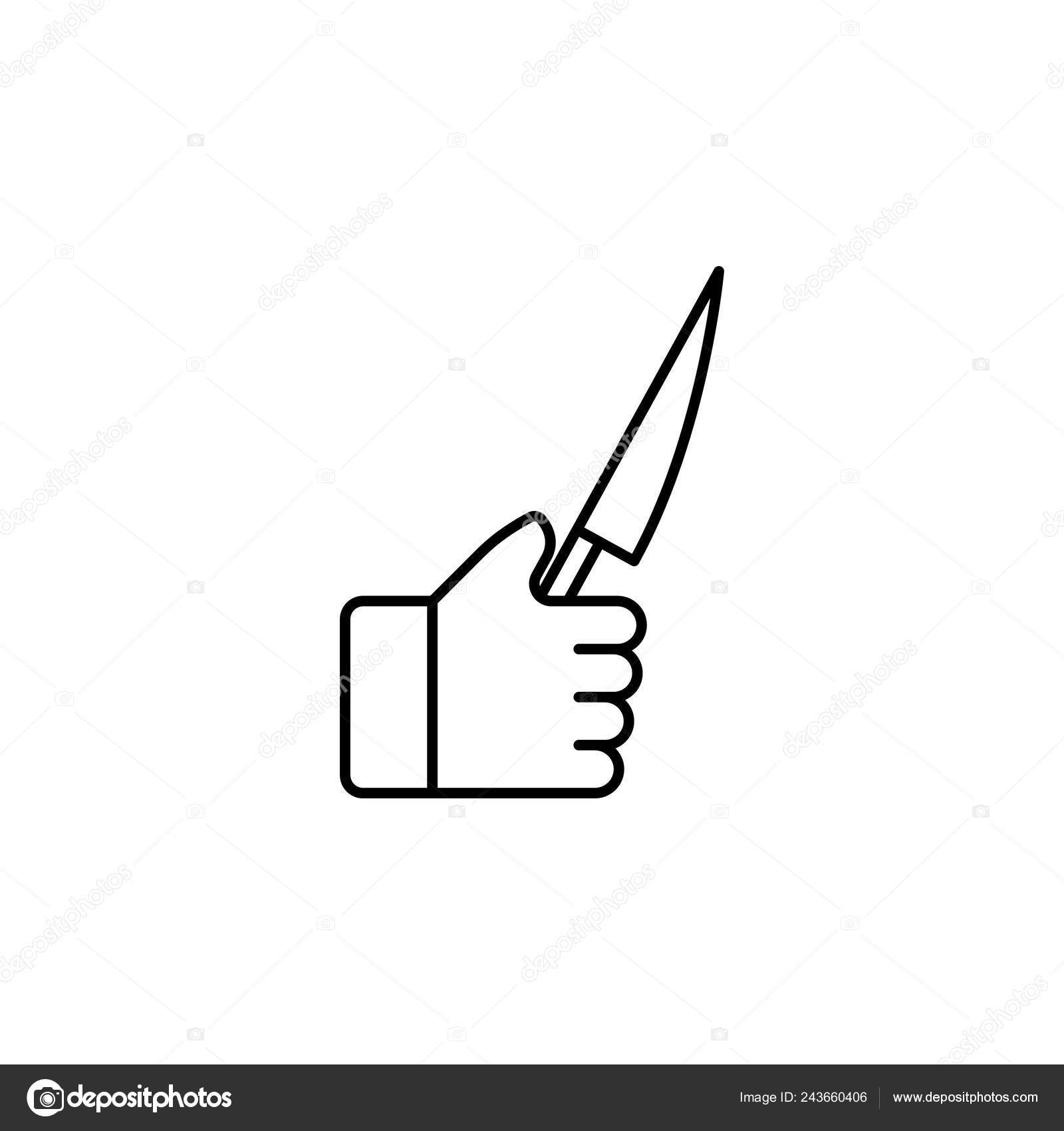 Hand Holding Knife Outline Icon Element Simple Icon Websites Web Stock Vector C Eaglebaku Gmail Com 243660406
