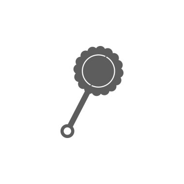 Bebek puf simgesi. Mobil kavramı ve web uygulamaları için oyuncaklar unsuru. Web sitesi tasarımı ve geliştirme, uygulama geliştirme için simge. Beyaz arka plan üzerinde sigorta primi simgesi