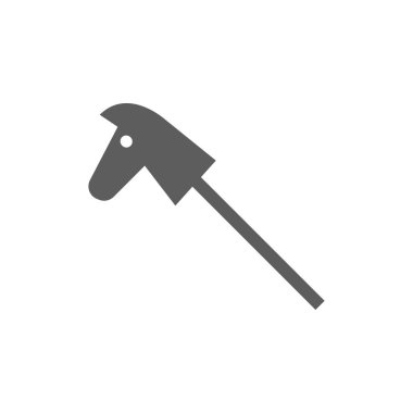 oyuncak at simgesi. Mobil kavramı ve web uygulamaları için oyuncaklar unsuru. Web sitesi tasarımı ve geliştirme, uygulama geliştirme için simge. Beyaz arka plan üzerinde sigorta primi simgesi