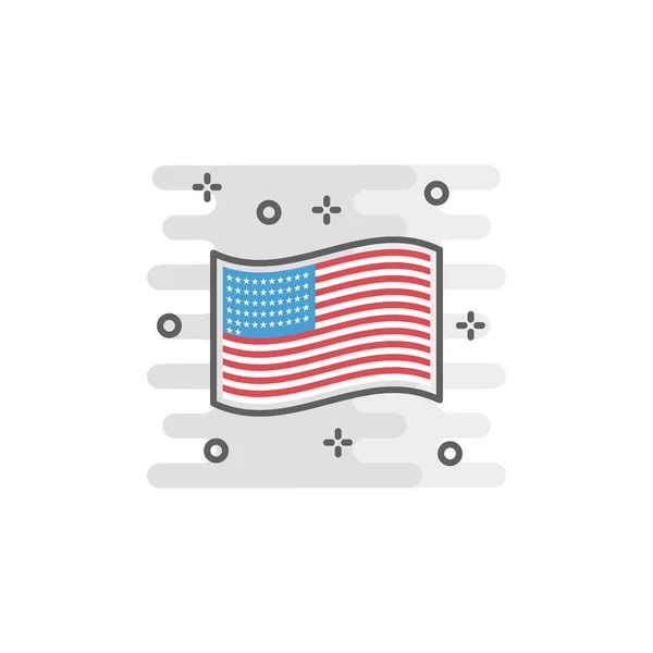 Amerikaanse Vlag Kleur Pictogram Element Van Happy Thanksgiving Day Illustratie — Stockvector