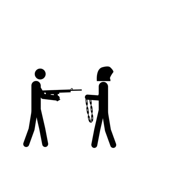 Menaruh Pistol Ikon Pistol Unsur Unsur Terorisme Ilustrasi Ikon Desain - Stok Vektor