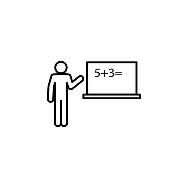 Значок учителя алгебры. Символ образования Знак Пиктограмма на белом фоне
