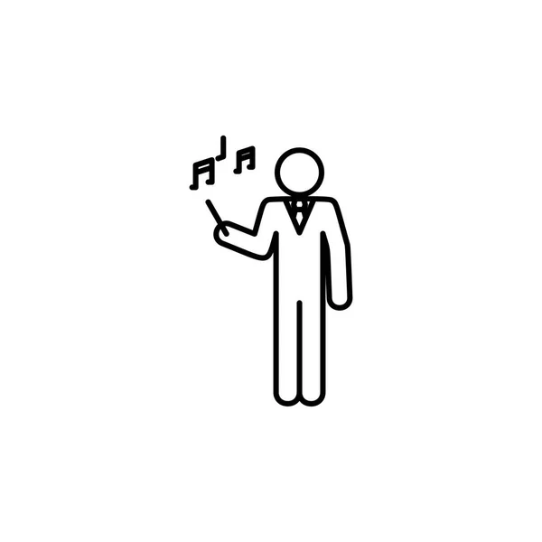 音乐老师图标 教育符号标志象形文字在白色背景 — 图库矢量图片
