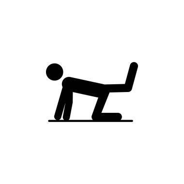 kişi bir spor egzersiz simgesi yapıyor. Spor idolü unsuru. Premium kalite grafik tasarım simgesi. Web siteleri, web tasarım, beyaz arka plan üzerinde hareket eden app için işaret ve sembolleri toplama simgesi