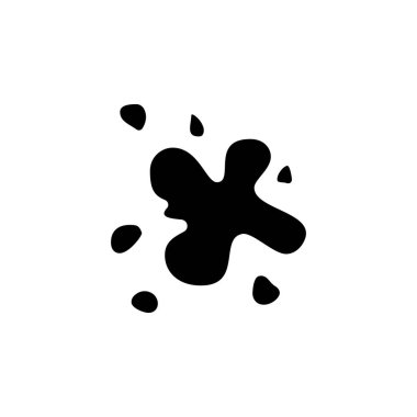 Sıçrama, siyah mürekkep çok renkli simge beyaz arka plan