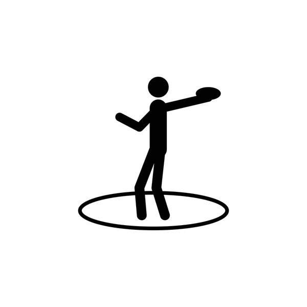 Deporte Lanzando Icono Disco Elemento Del Icono Del Deporte Icono — Vector de stock