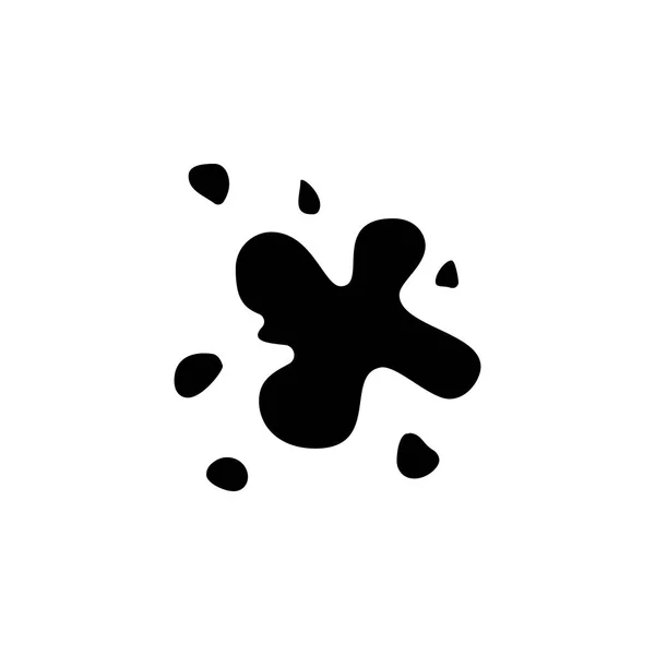 Splash Black Ink Multicolored Icon White Background — Stock Vector