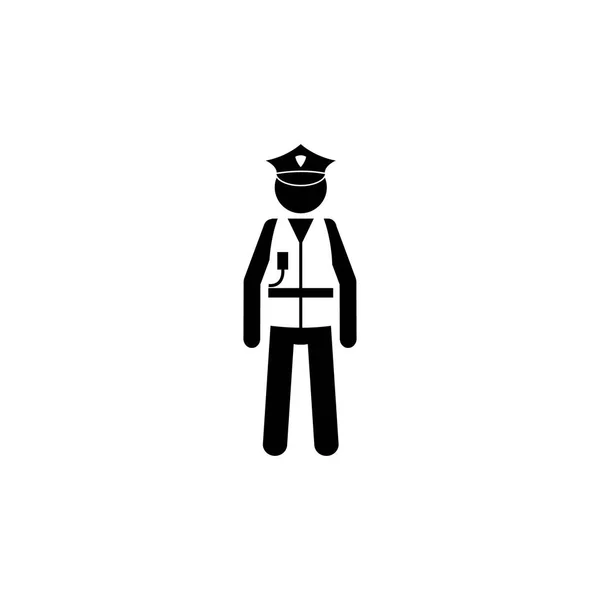 Значок Силуэта Дорожного Полицейского Значок Элемента Специальных Служб Премиум Качество — стоковый вектор