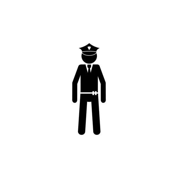 Икона Полицейского Силуэта Значок Элемента Специальных Служб Премиум Качество Графического — стоковый вектор