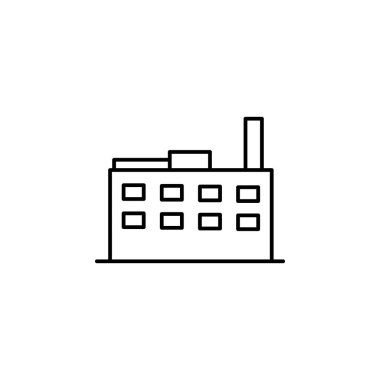 Bina, fabrika anahat simgesi. Mimari çizimde unsuru. Premium Kalite grafik tasarım anahat simgesi. Web siteleri, web tasarım, mobil beyaz zemin üzerine işaret ve sembolleri anahat simgesini