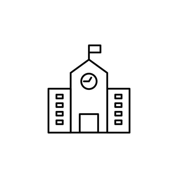 Bina, okul anahat simgesi. Mimari çizimde unsuru. Premium Kalite grafik tasarım anahat simgesi. Web siteleri, web tasarım, beyaz arka plan üzerinde mobil ap simgesini işaret ve sembolleri anahat