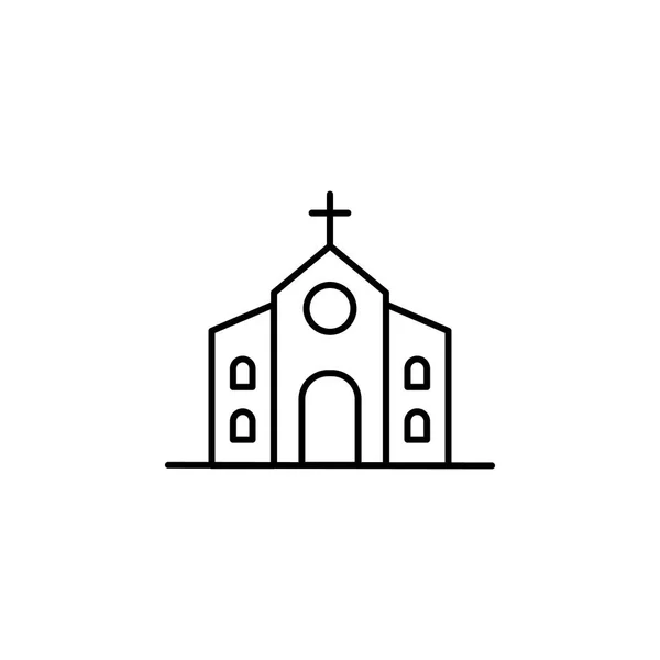 Building Church Outline Icon Element Architecture Illustration Premium Quality Graphic — Stock Vector