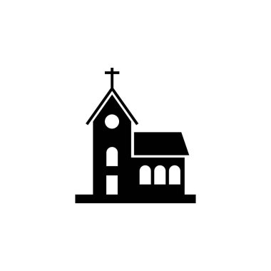 church building icon on white background clipart