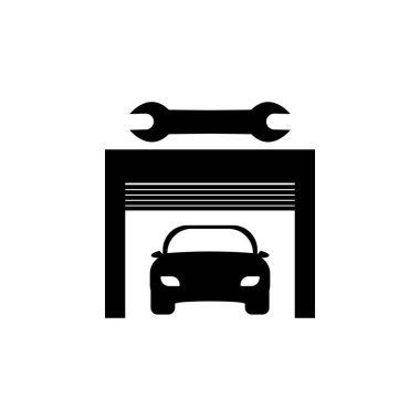 beyaz arkaplanda araba servisi simgesi