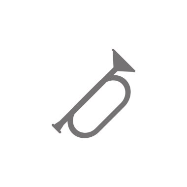 Beyaz arka plan üzerinde boynuz simgesi