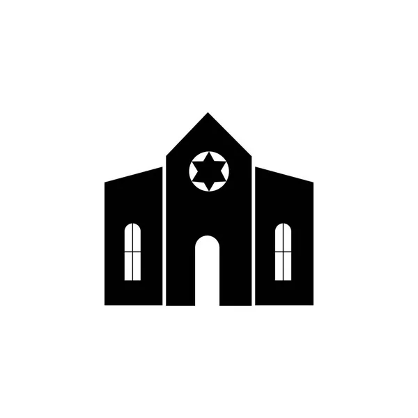 犹太教堂建筑图标在白色背景 — 图库矢量图片