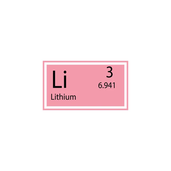 Periodic Table Elementu Litowo Ikona Element Ikona Znak Chemicznych Premium — Wektor stockowy