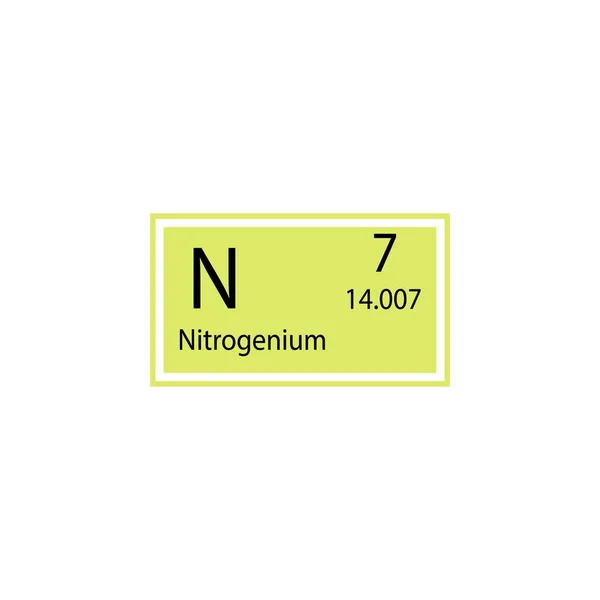 Elemento Tabla Periódica Icono Nitrogenium Elemento Del Icono Signo Químico — Archivo Imágenes Vectoriales