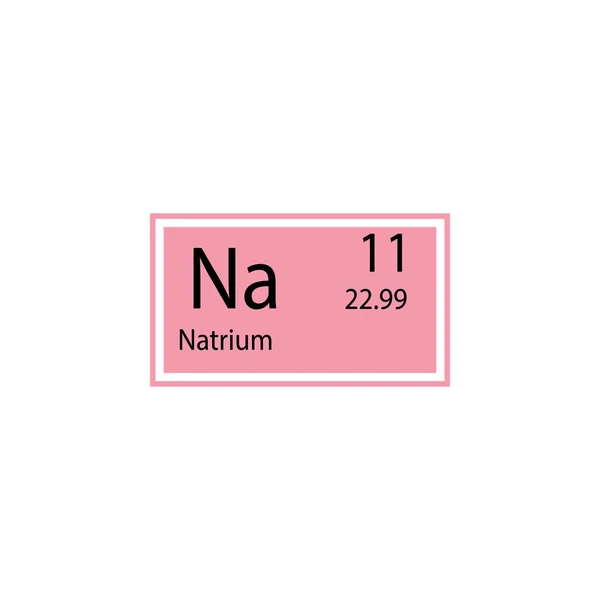 Periodic Table Elementu Natrium Ikona Element Ikona Znak Chemicznych Premium — Wektor stockowy