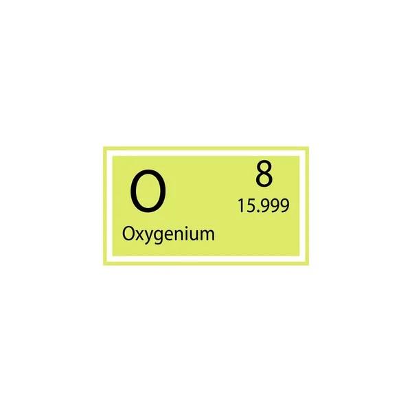 Elemento Tabla Periódica Icono Oxygenium Elemento Del Icono Signo Químico — Archivo Imágenes Vectoriales