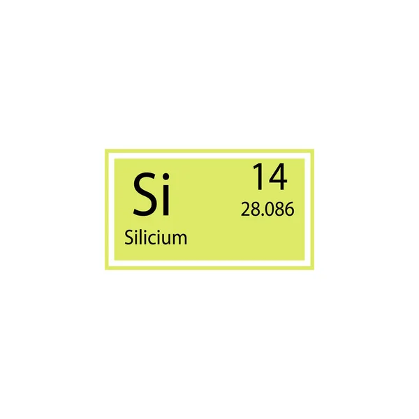 Icono Silicio Elemento Tabla Periódica Elemento Del Icono Signo Químico — Vector de stock