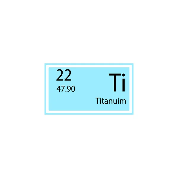 Значок Элемента Периодической Таблицы Титануима Элемент Иконки Химического Знака Премиум — стоковый вектор