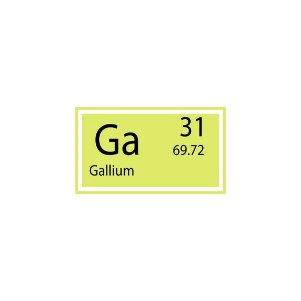 Periodic Table Element Gallium Icon Element Chemical Sign Icon Premium — Stock Vector