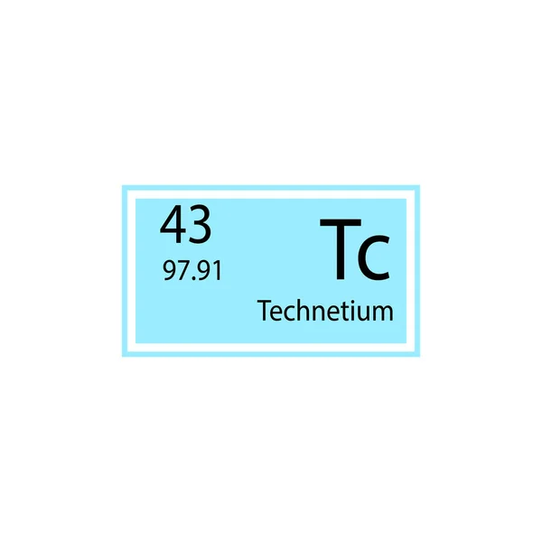 Ícone Periódico Technetium Elemento Tabela Elemento Ícone Sinal Químico Ícone — Vetor de Stock