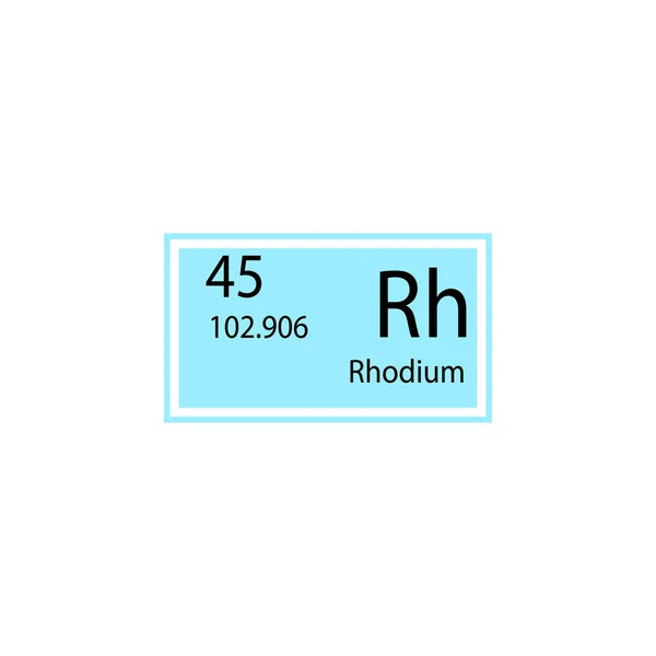 Periodic Table Pictogram Van Het Element Rhodium Element Van Chemische — Stockvector