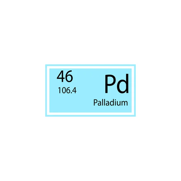 Periodic Table Elementu Pallad Ikona Element Ikona Znak Chemicznych Premium — Wektor stockowy