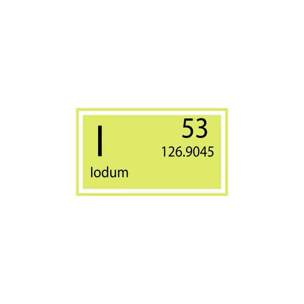 Periodic Table Elementu Iodum Ikona Element Ikona Znak Chemicznych Premium — Wektor stockowy