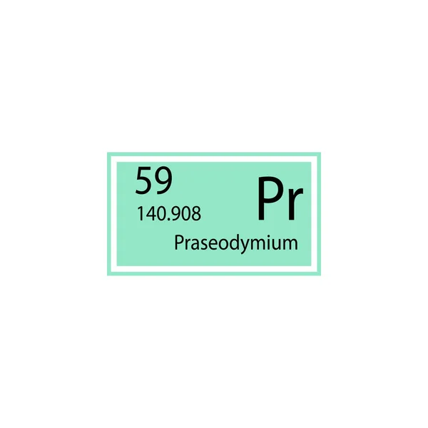 Значок Элемента Периодической Таблицы Празеодима Элемент Иконки Химического Знака Премиум — стоковый вектор