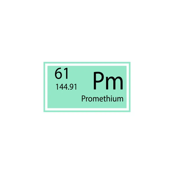 Periodic Table Elementu Promehium Ikona Element Ikona Znak Chemicznych Premium — Wektor stockowy